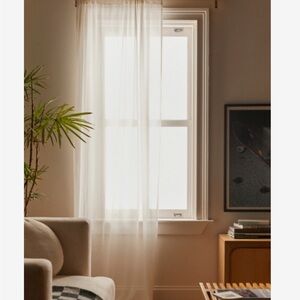 Urban Outfitters Cream Sheer Curtain